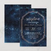 Night Star Sky Celestial Galaxy Wedding Reception Kaart (Voorkant / Achterkant)