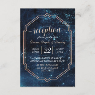 Night Star Sky Celestial Galaxy Wedding Reception Kaart