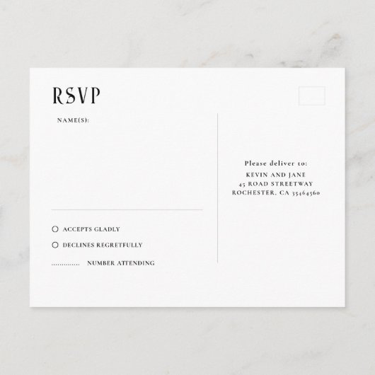 Night Stars Bruiloft RSVP Briefkaart (Achterkant)