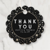 Night Stars Celestial Mystiek Zwart Dank u Bedankjes Labels (Voorkant)