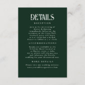 Night Stars Emerald Green Wedding Details Informatiekaartje (Voorkant)