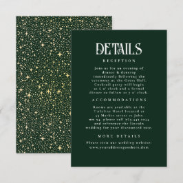 Night Stars Emerald Green Wedding Details Informatiekaartje