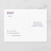 Night Stars Paarse bruiloft RSVP Briefkaart (Achterkant)