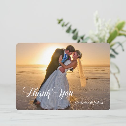 Night Stars Photo Template Weddenschap Bedankt (Staand voorkant)