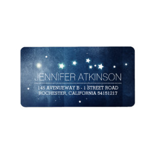 Night Stars Romantic Navy Etiket
