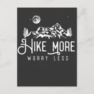 Night Stars Sky Mountains Forest Hiking Camping Briefkaart