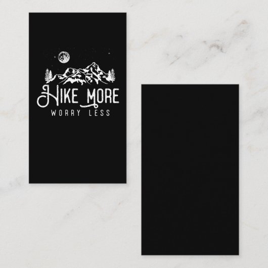 Night Stars Sky Mountains Forest Hiking Camping Visitekaartje (Voorkant / Achterkant)