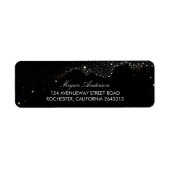 Night Stars Zwart Bruiloft Etiket (Voorkant)