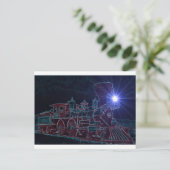 Night Steam Briefkaart (Staand voorkant)