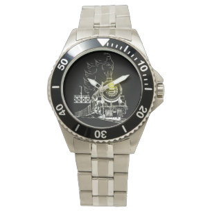 Night Steam Train Wrist Watch Horloge