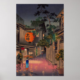 Night Street Rain Poster