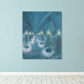 Night Street (Street By Night) (1922) Walter Grama Canvas Afdruk (Insitu (Houten vloer))