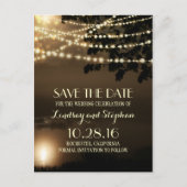 Night String Lights Elegant Save the Date briefkaa Aankondigingskaart (Voorkant)