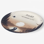 Night Sunset Moon Cloud Twilight Vrijgezellenfeest Papieren Bordje (Gekanteld)