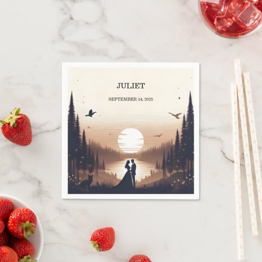 Night Sunset Moon Cloud Twilight Vrijgezellenfeest Servet (Insitu)