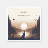 Night Sunset Moon Cloud Twilight Vrijgezellenfeest Servet (Voorkant)