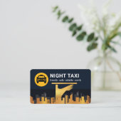 Night Taxi Cab Service City Silhouette  Visitekaartje (Staand voorkant)