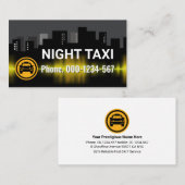 Night Taxi City Building Silhouette Visitekaartje (Voorkant / Achterkant)