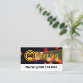 Night Taxi Service City Lights Visitekaartje (Staand voorkant)