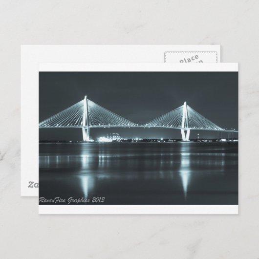 Night Time Bridge Briefkaart (Voorkant / Achterkant)