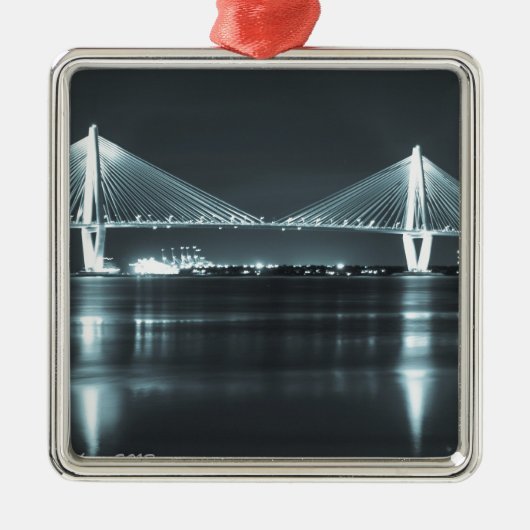 Night Time Bridge Metalen Ornament (Voorkant)