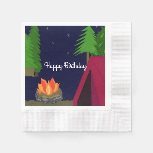 Night Time Campsite Servet (Voorkant)