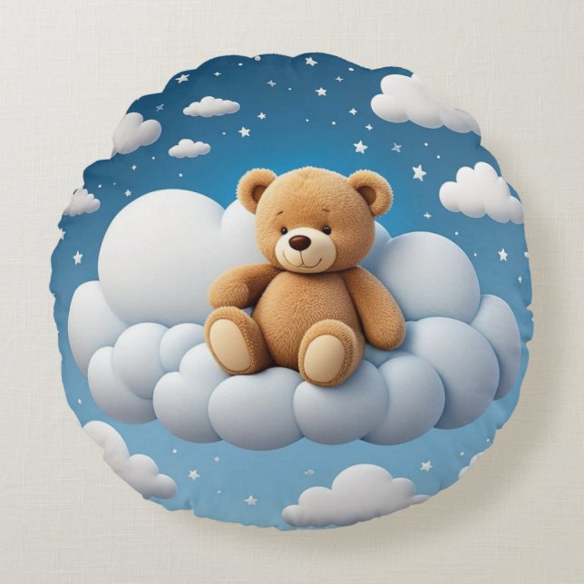 night time friend rond kussen (Voorkant)