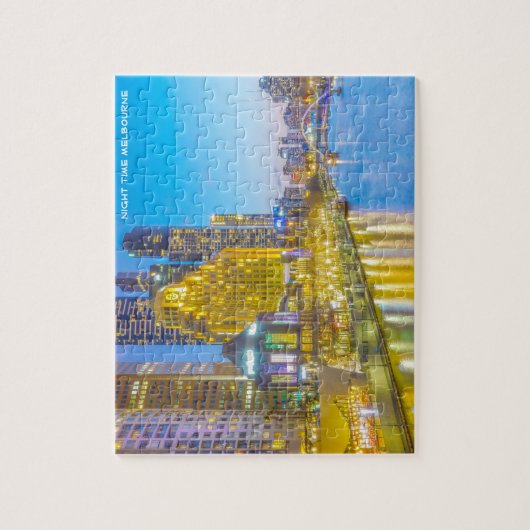 Night Time Melbourne Australië Legpuzzel (Verticaal)