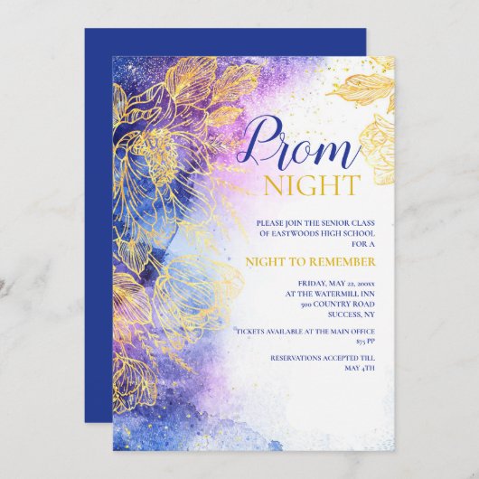 Night to Remember Uitnodiging voor het bal (Voorkant / Achterkant)