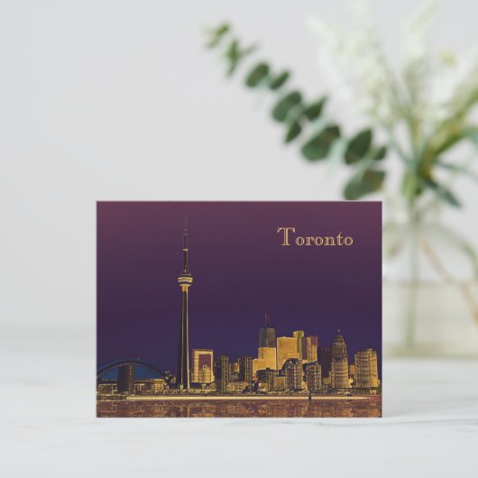 Night Toronto skyline briefkaart (Staand voorkant)