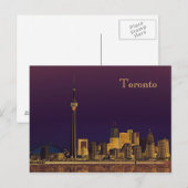 Night Toronto skyline briefkaart (Voorkant / Achterkant)