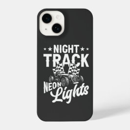 Night Track Neon Lights White Formula  iPhone 14 Hoesje