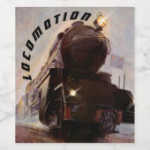 Night Train Engine Eving Locomotion Railroad Wijn Etiket (Enkel label)