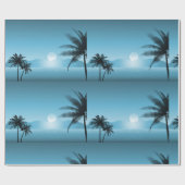 Night Tropical Schilderachtig Cadeaupapier (Vlak)