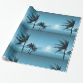 Night Tropical Schilderachtig Cadeaupapier (Uitgerold)