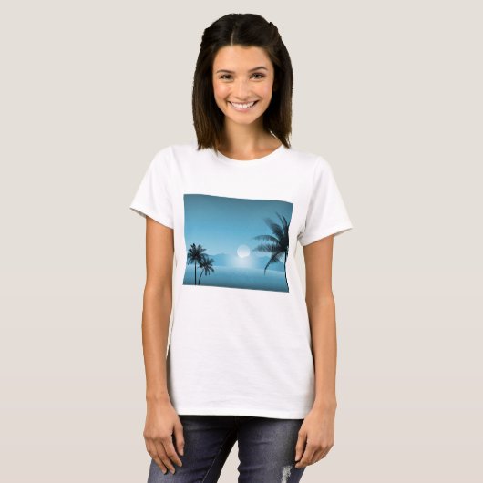 Night Tropical Schilderachtig T-shirt (Voorkant volledig)