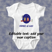 Night uilen grappige cartoon aangepaste tekst romper