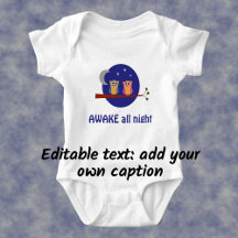 Night uilen grappige cartoon aangepaste tekst