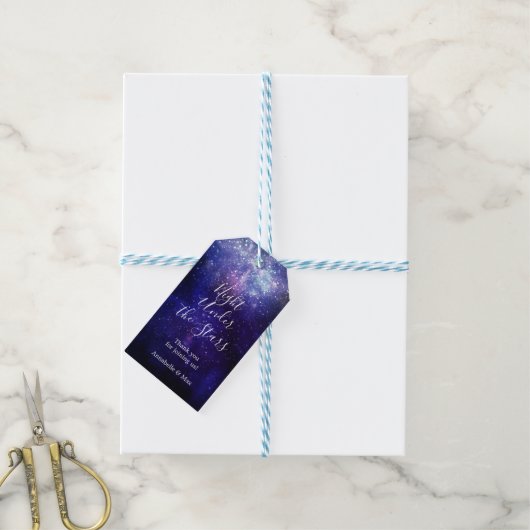Night under the Stars Galaxy Bedankt Cadeaulabel (Met Touw)