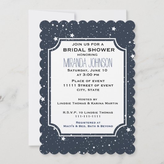 Night Under the Stars Vrijgezellenfeest Kaart (Voorkant)