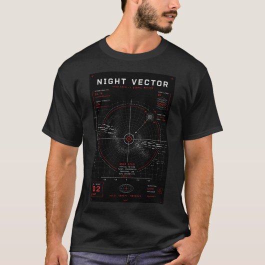 Night Vector | Grid Echo T-shirt (Voorkant)