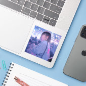 Night view | 東京娘 GenerartiveAI シール Sticker (Laptop met iPhone)