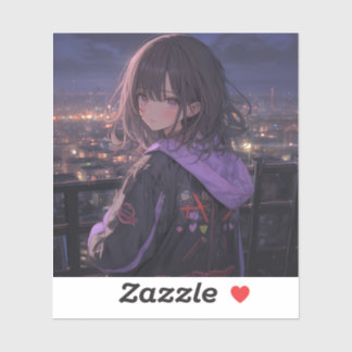 Night view | 東京娘 GenerartiveAI シール Sticker