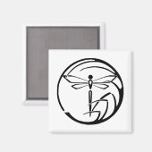 Night Warden - Dragonfly (zwart op wit) Magneet (Voorkant / Achterkant)