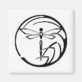 Night Warden - Dragonfly (zwart op wit) Magneet (Voorkant)