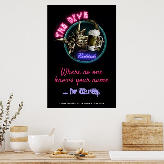 Night Warden - Het Poster Dive (Design #1) (Keuken)