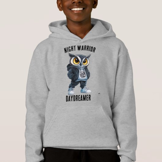 Night Warrior, Daydreamer Owl Hoodie - Trendy Teen (Voorkant)