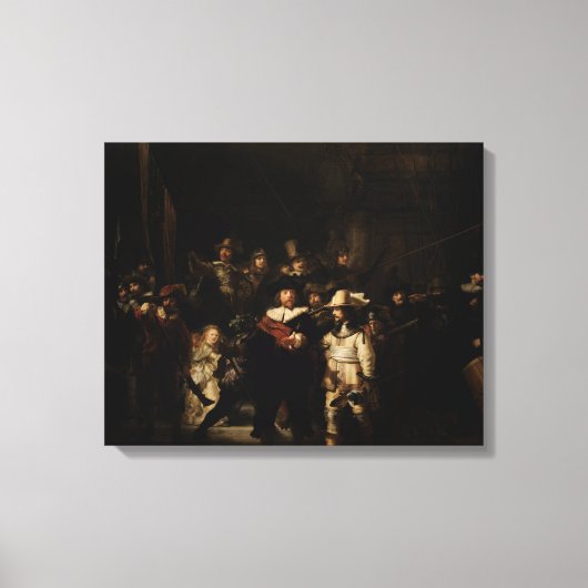 Night Watch van Rembrandt Canvas Afdruk (Voorkant)