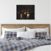 Night Watch van Rembrandt Canvas Afdruk (Insitu (Slaapkamer))