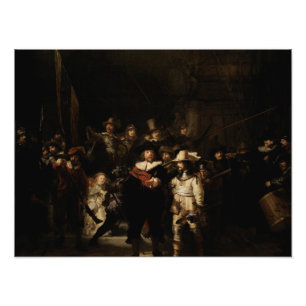 Night Watch van Rembrandt Foto Afdruk